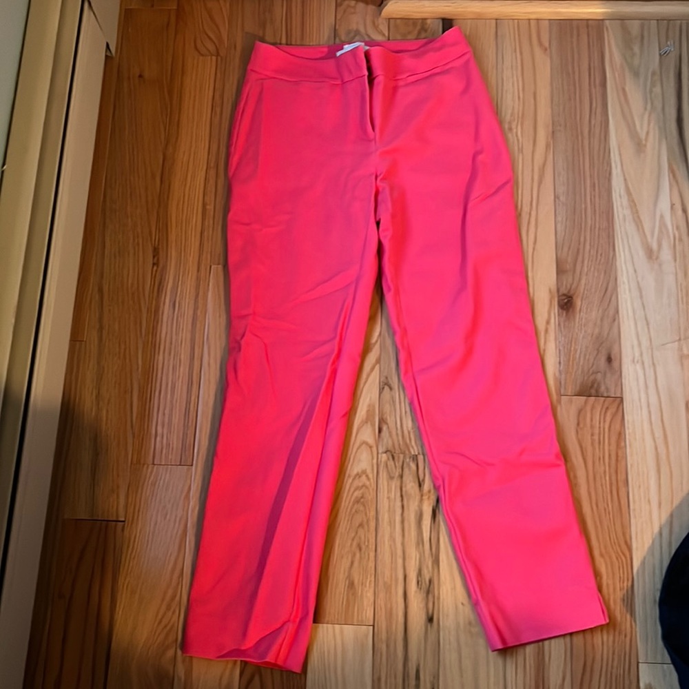 Talbots coral work pants.